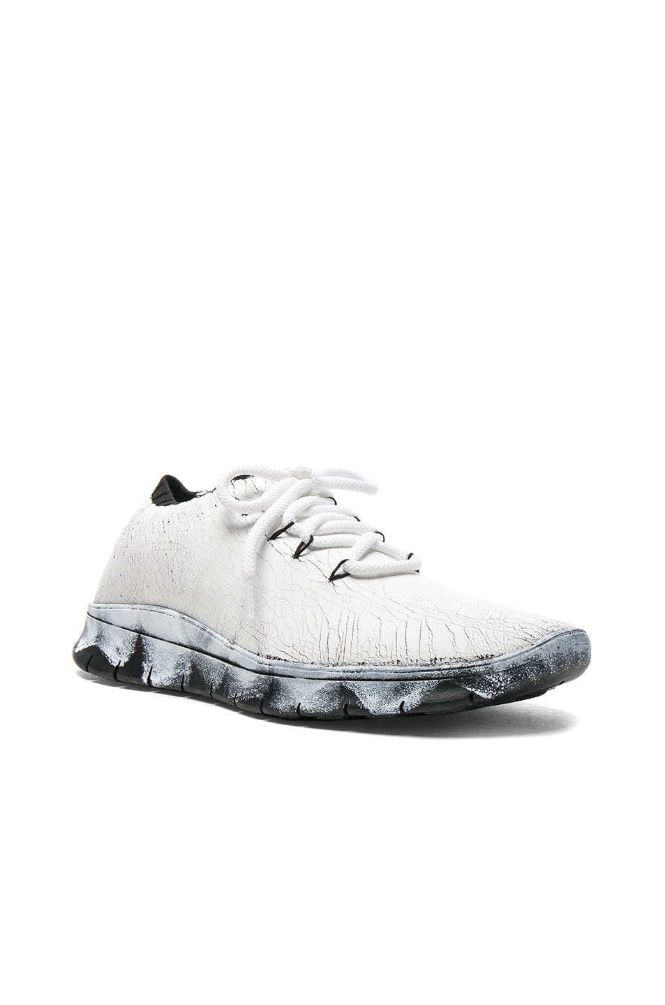 Image 1 of Maison Margiela Coated Knit Sneakers in Black & White