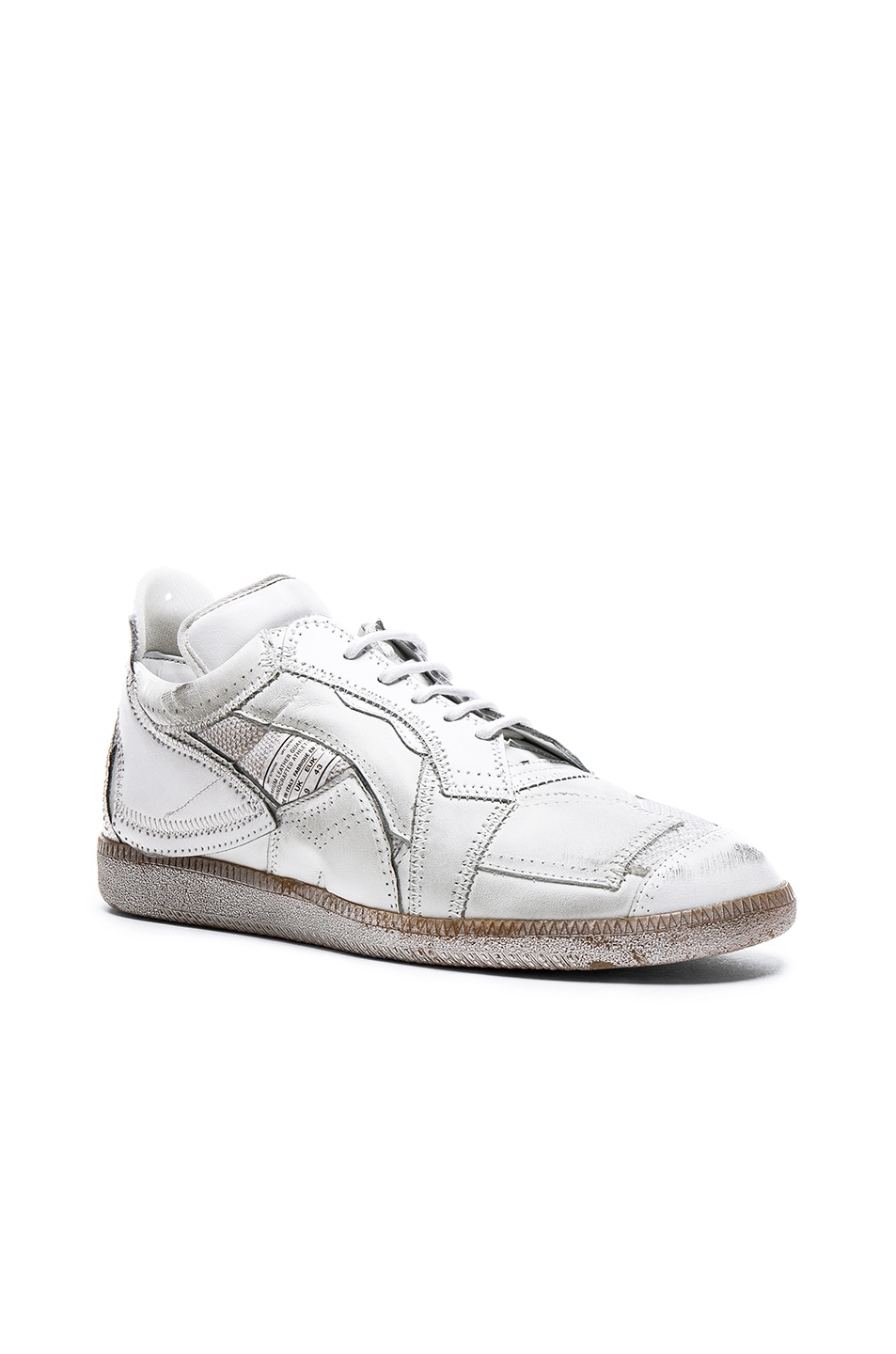 Image 1 of Maison Margiela Limited Edition Mixed Soft Leather & Mesh Sneakers in White