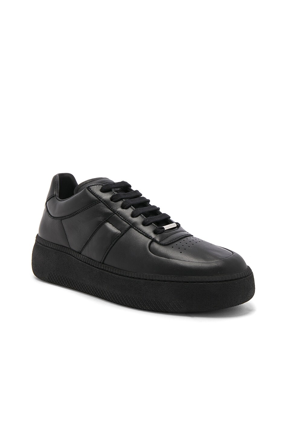 Image 1 of Maison Margiela Soft Leather Low-Top Sneakers in Black
