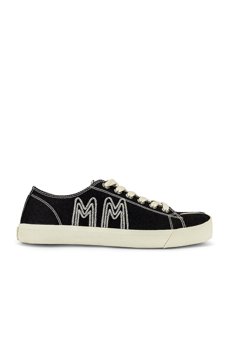 Image 1 of Maison Margiela Tabi Low Top Sneaker in Black in Black & Ecru