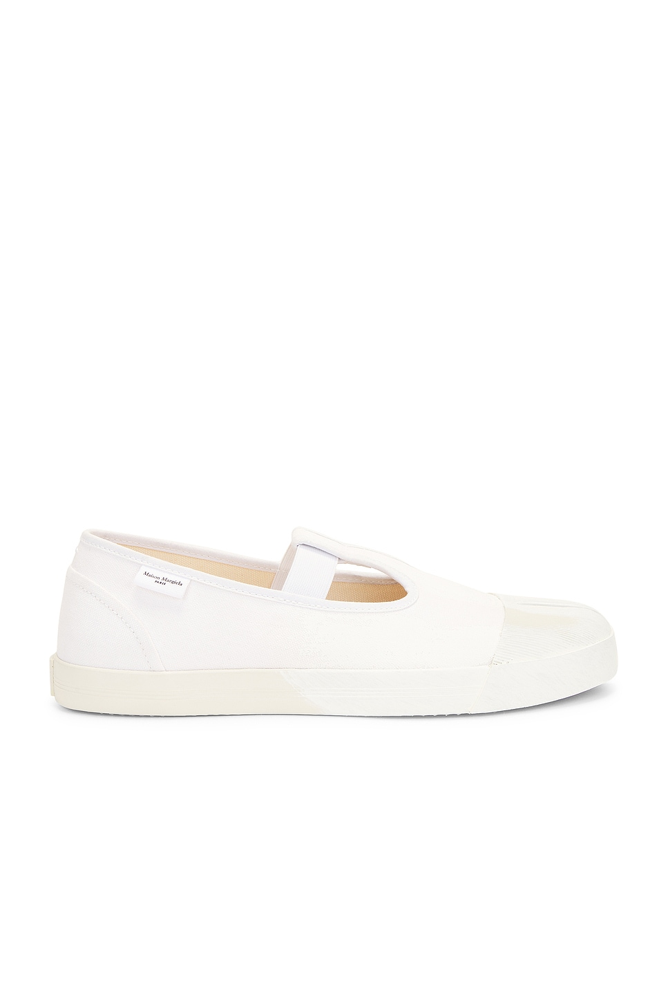 Image 1 of Maison Margiela On The Deck Tabi Mary Jane Sneaker in White & Mat Bianchetto