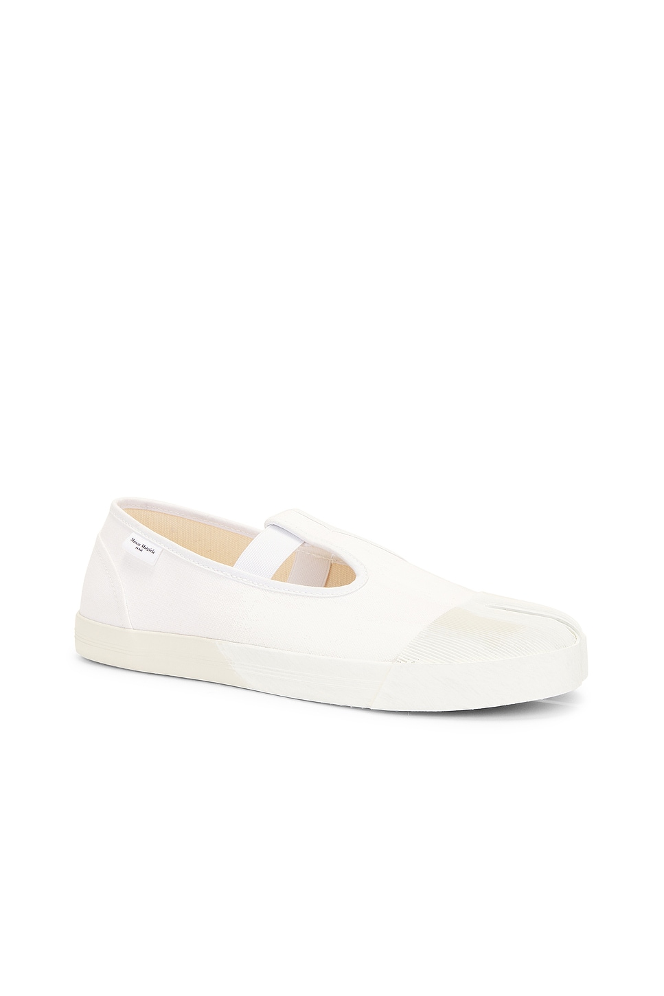 Shop Maison Margiela On The Deck Tabi Mary Jane Sneaker In White & Mat Bianchetto