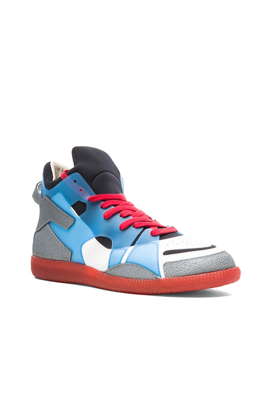 Image 1 of Maison Margiela Mixed Fabric Mid Top Sneakers in Multi