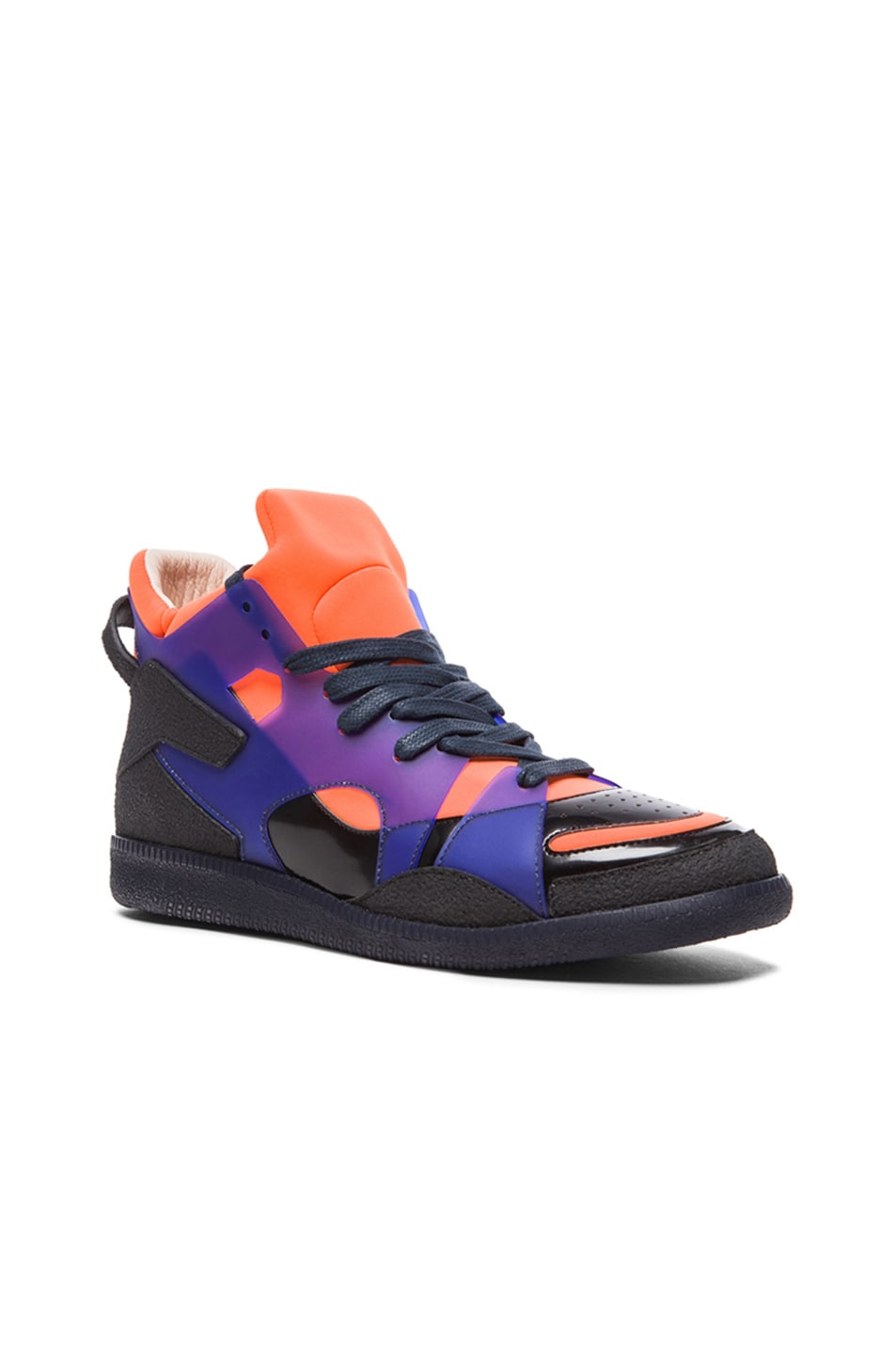 Image 1 of Maison Margiela Scuba Neoprene Sneakers in Mix Blue & Orange