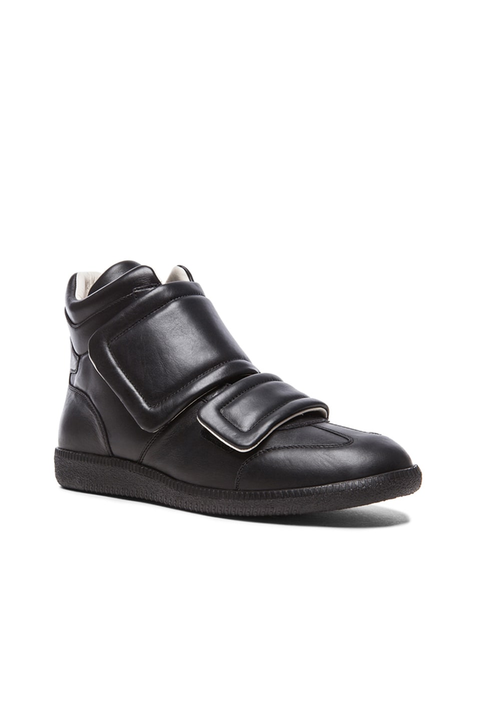 Maison Margiela Clinic Leather High Tops in Black | FWRD