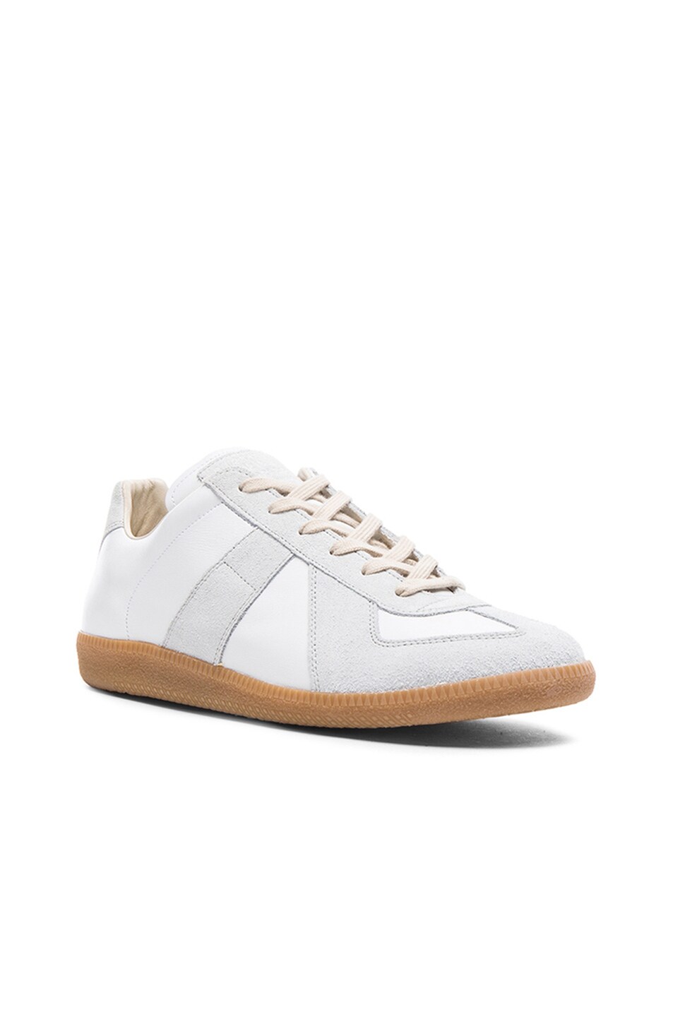 Image 1 of Maison Margiela Replica Calfskin & Suede Sneakers in Off White