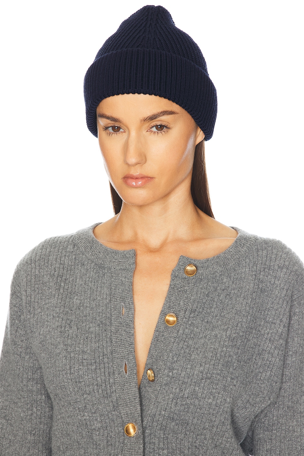 Shop Maison Margiela Ribbed Beanie In Navy