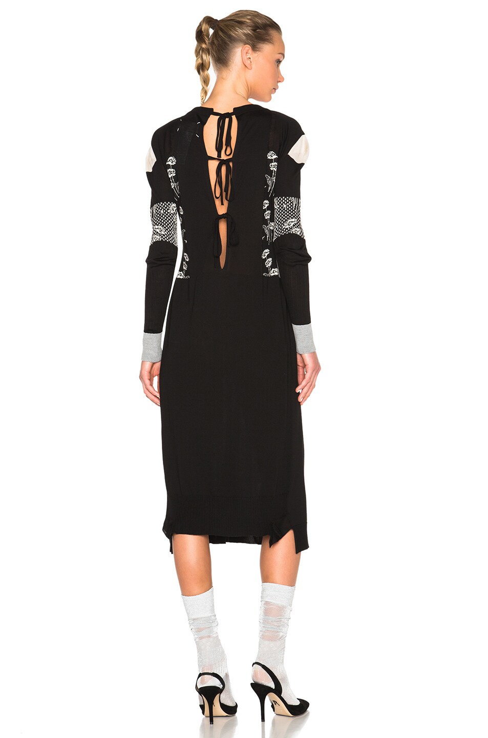 Image 1 of Maison Margiela Fantasy Socks Jacquard Sweater Dress in Jacquard Black