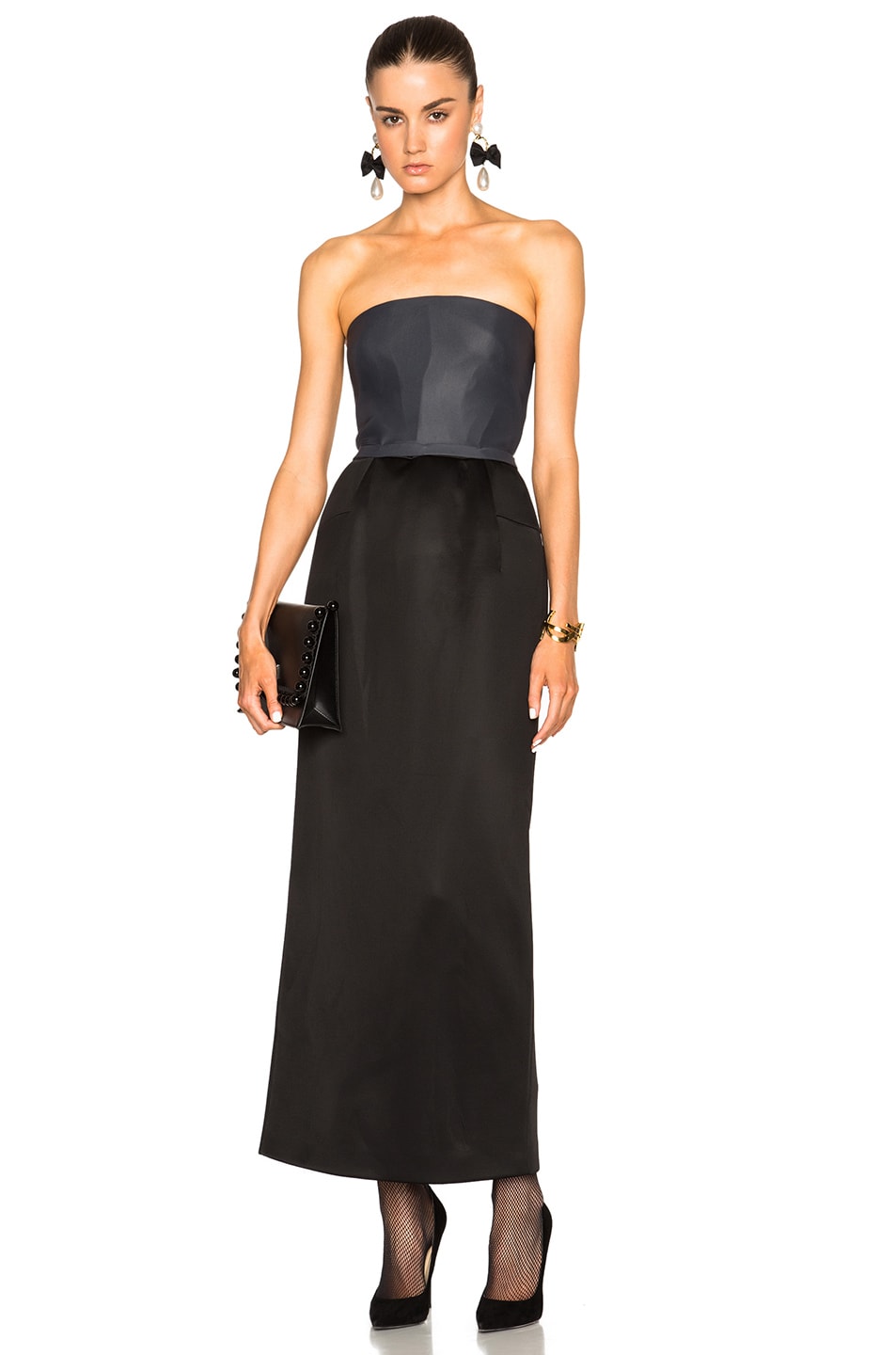 Image 1 of Maison Margiela Soft Neoprene Strapless Dress in Black