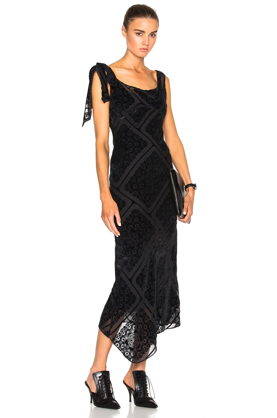 Image 1 of Maison Margiela Printed Devore Gown in Black
