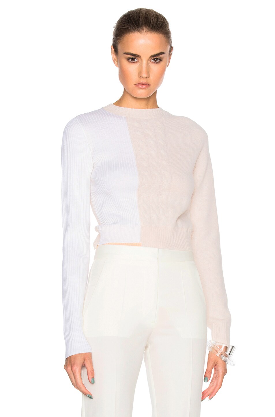 Image 1 of Maison Margiela Sweater Bodysuit in Camel, White & Peach