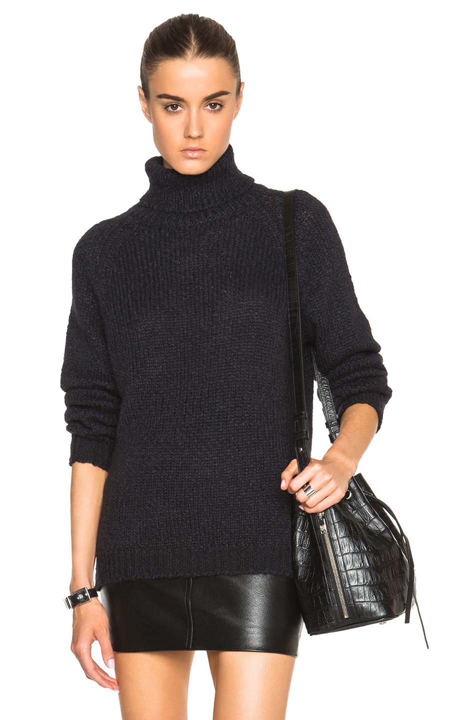 Image 1 of Maison Margiela Knit Turtleneck Sweater in Navy Blue