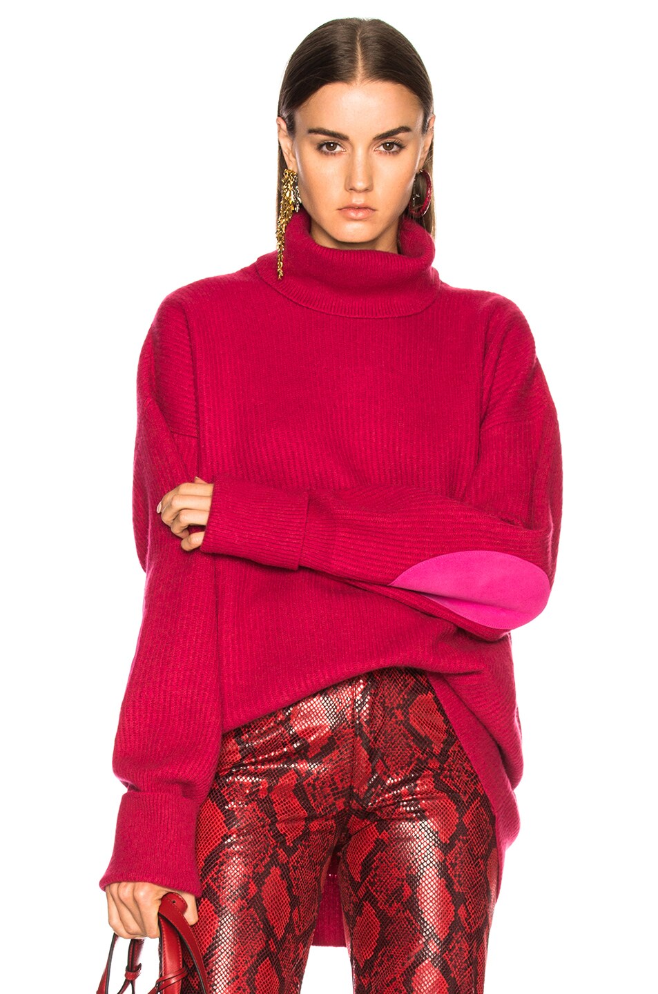 Image 1 of Maison Margiela Oversized Sleeve Turtleneck Sweater in Cardinal