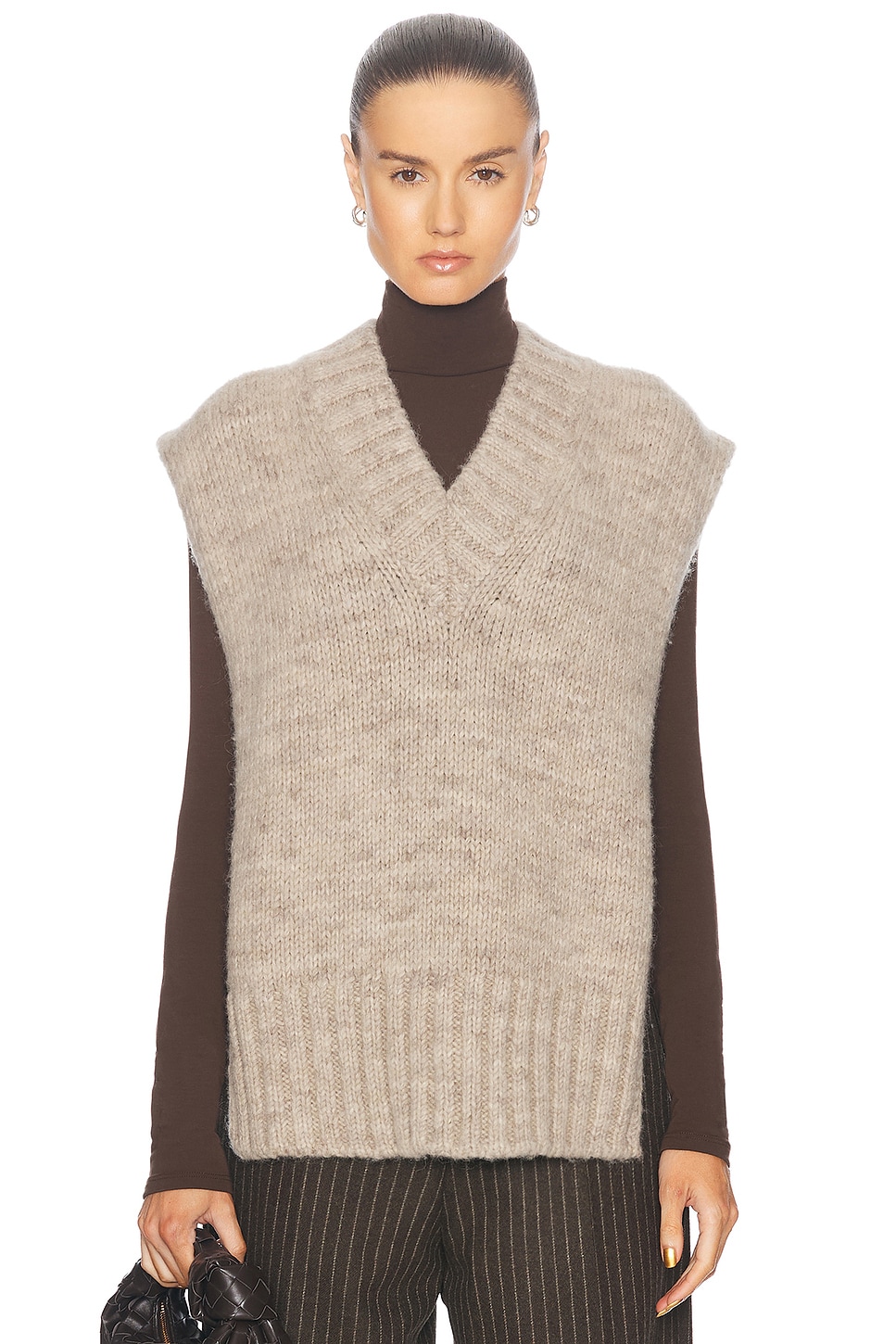 Shop Maison Margiela Sweater Vest In Light Brown