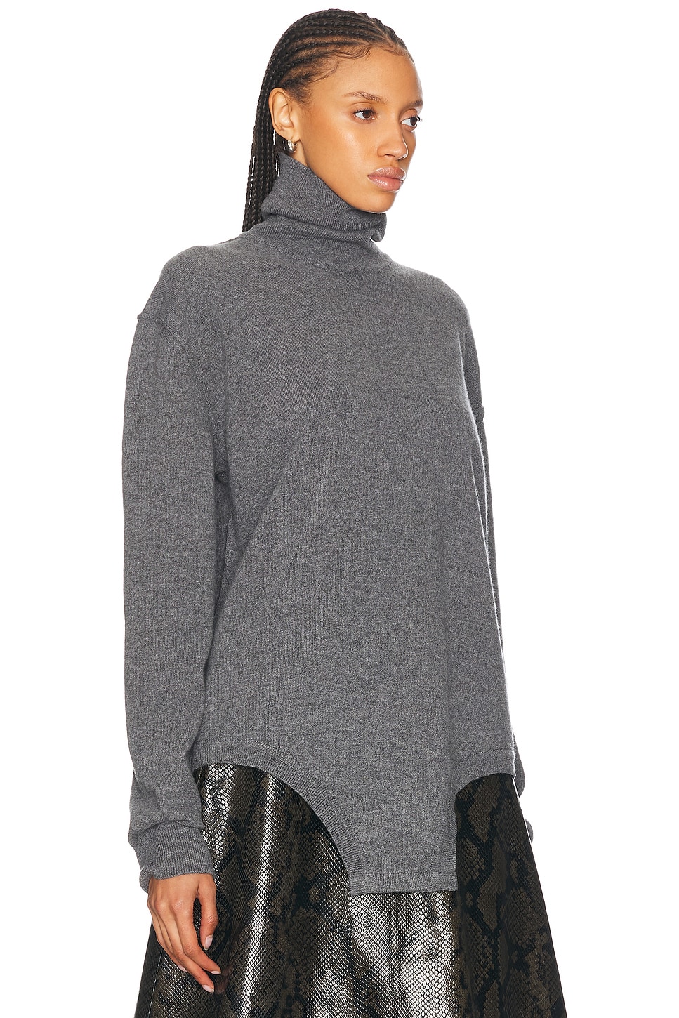 Shop Maison Margiela Turtleneck Sweater In Medium Grey