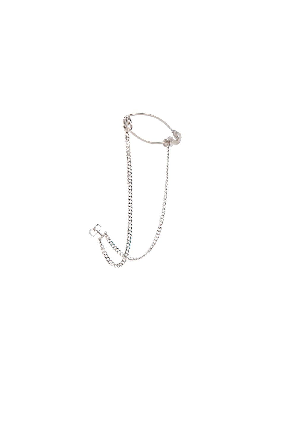 Image 1 of Maison Margiela Safety Pin Ear Cuff Earring in Silver