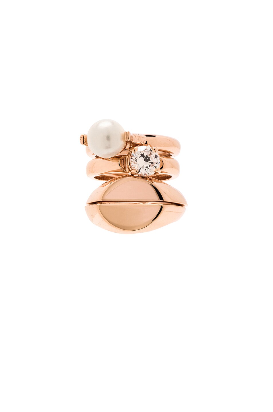 Image 1 of Maison Margiela Assorted Rings in Pink Gold