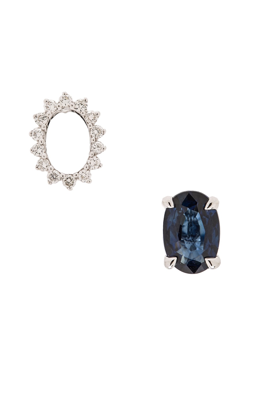 Image 1 of Maison Margiela Pompadour Deconstructed Sapphire Earrings in 18 Carot White Gold