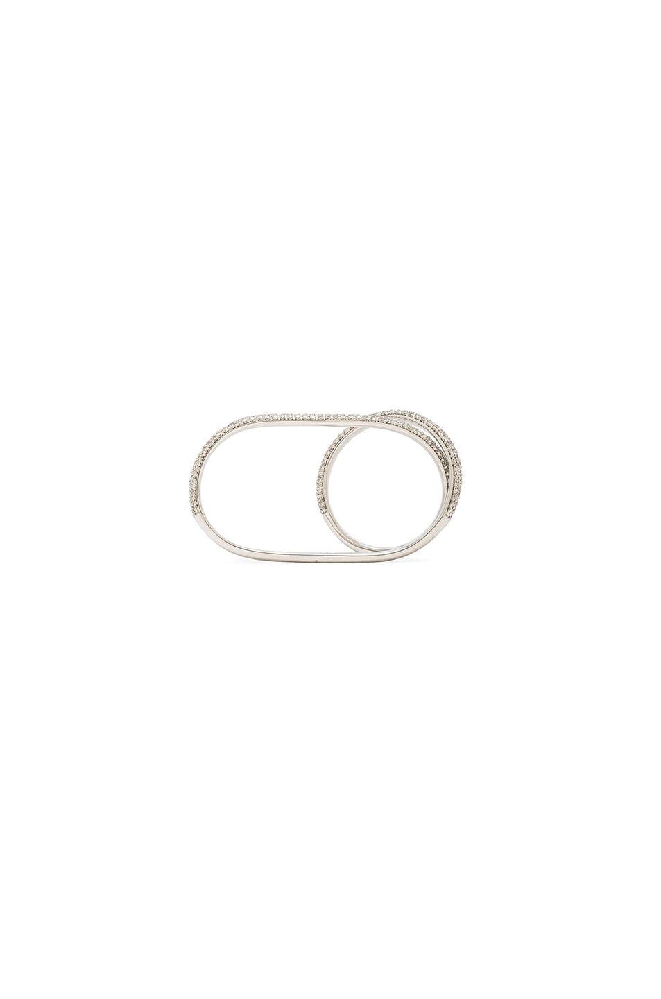 Image 1 of Maison Margiela Diamond Two-Finger Twisted Ring in 18k White Gold
