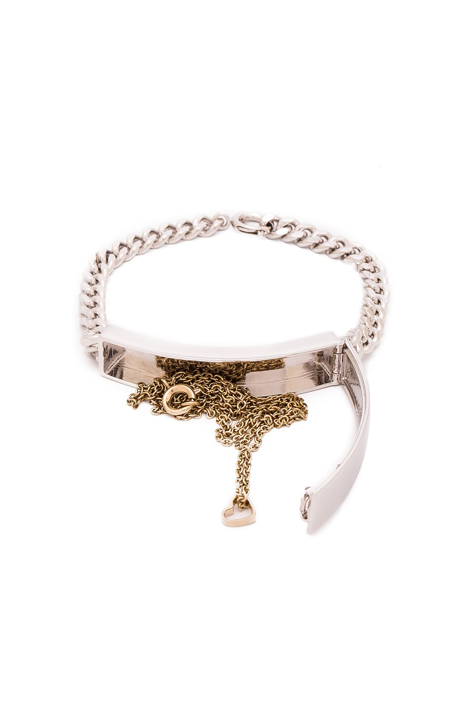 Image 1 of Maison Margiela Necklace & Bracelet Set in Rhodium