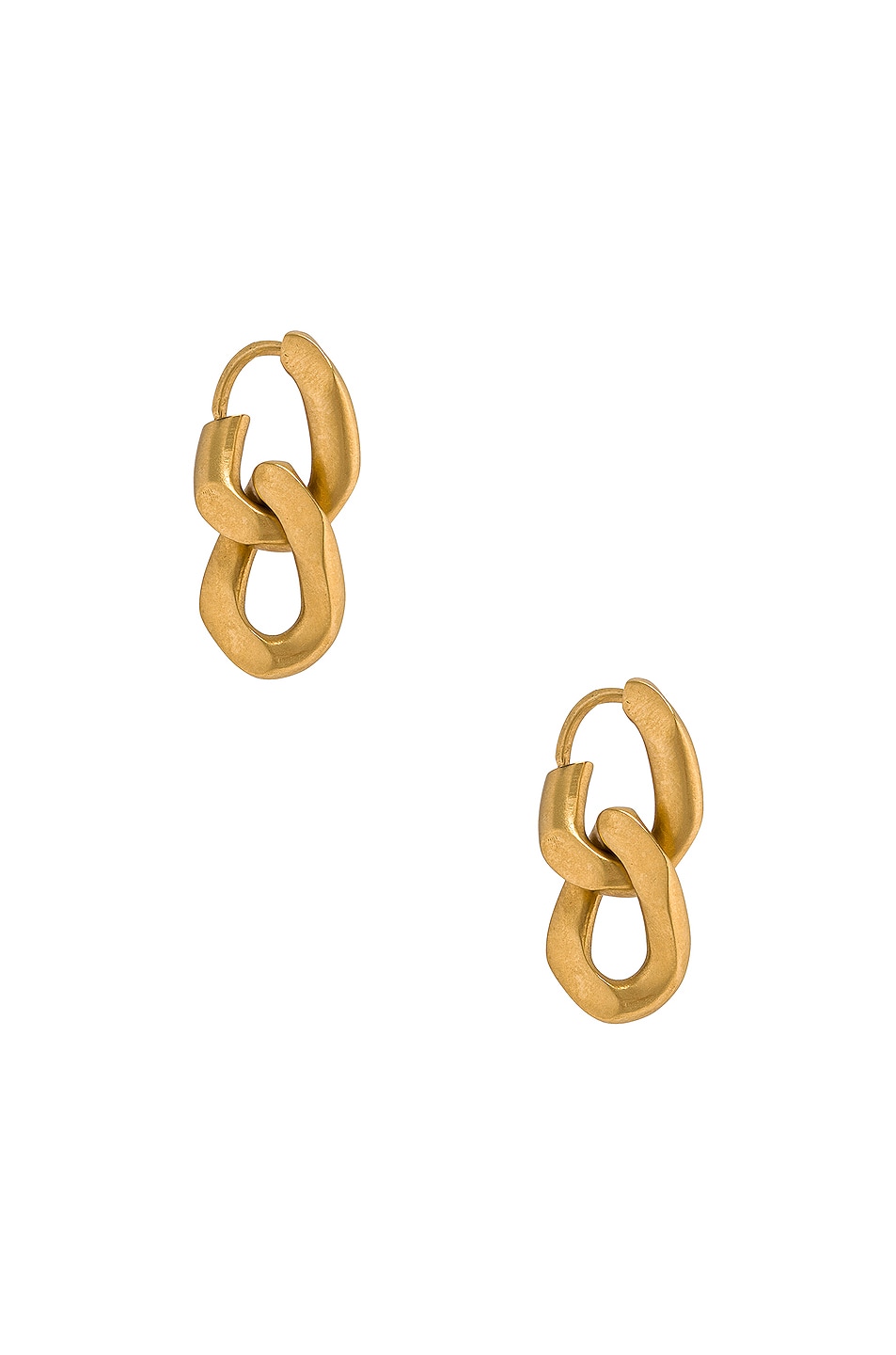 Image 1 of Maison Margiela Chain Earrings in Yellow Gold Plating