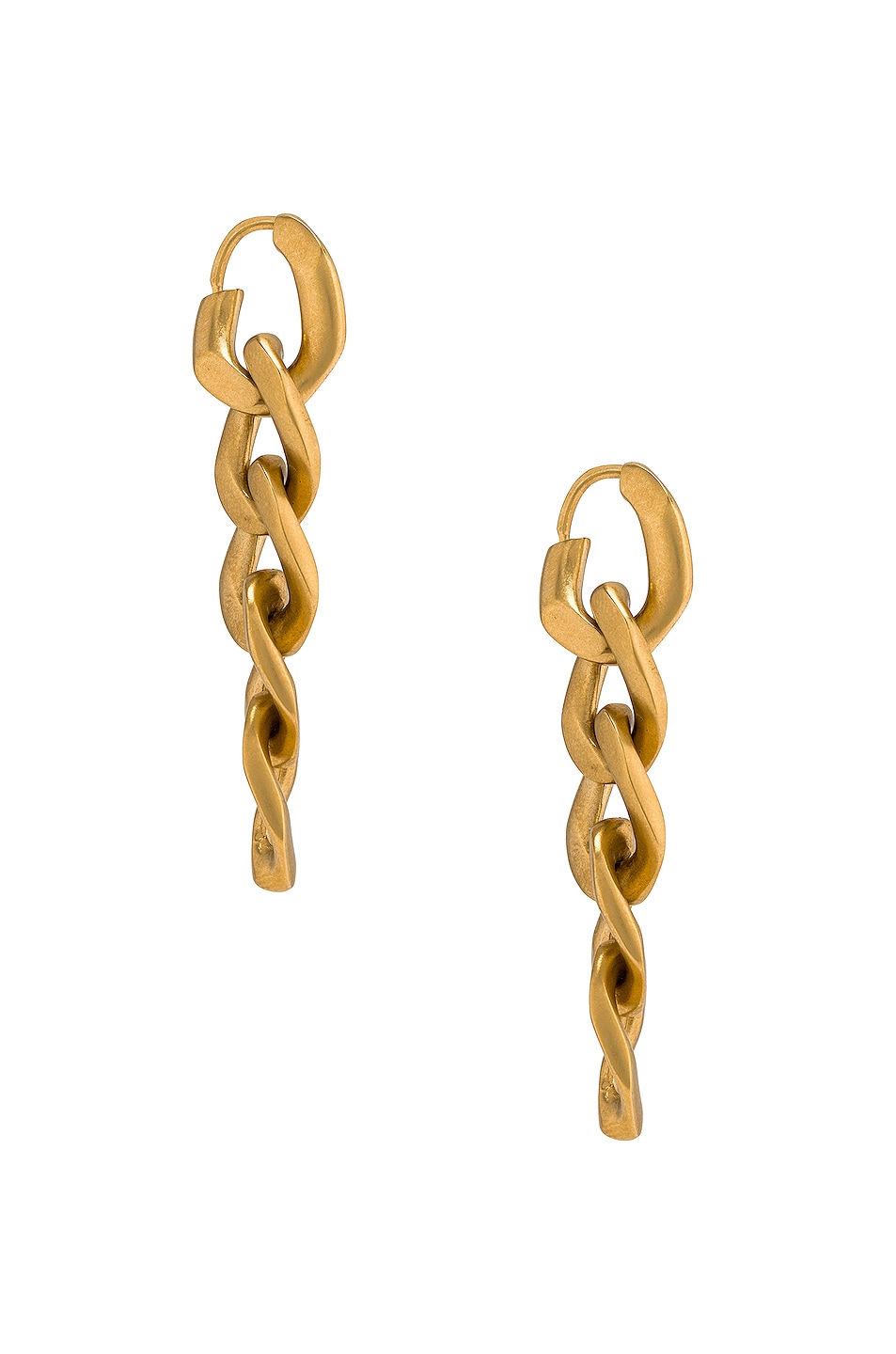 Image 1 of Maison Margiela Long Chain Earrings in Yellow Gold Plating