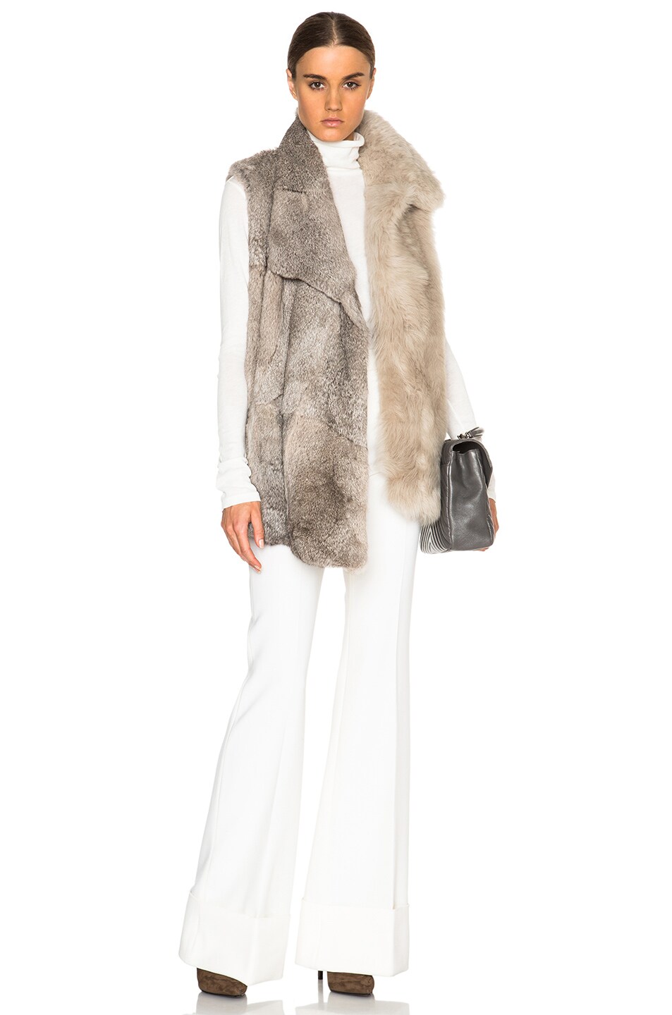 Image 1 of Maison Margiela Chinchilla & Lamb Fur Vest in Beige & Ivory