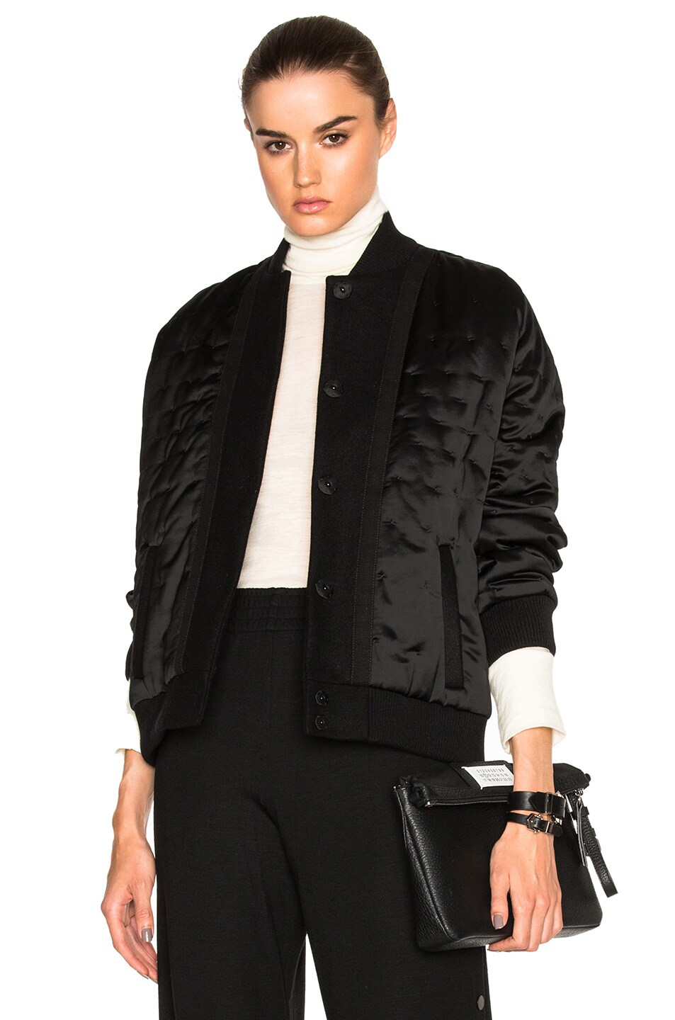 Image 1 of Maison Margiela Wool Satin Jacket in Black