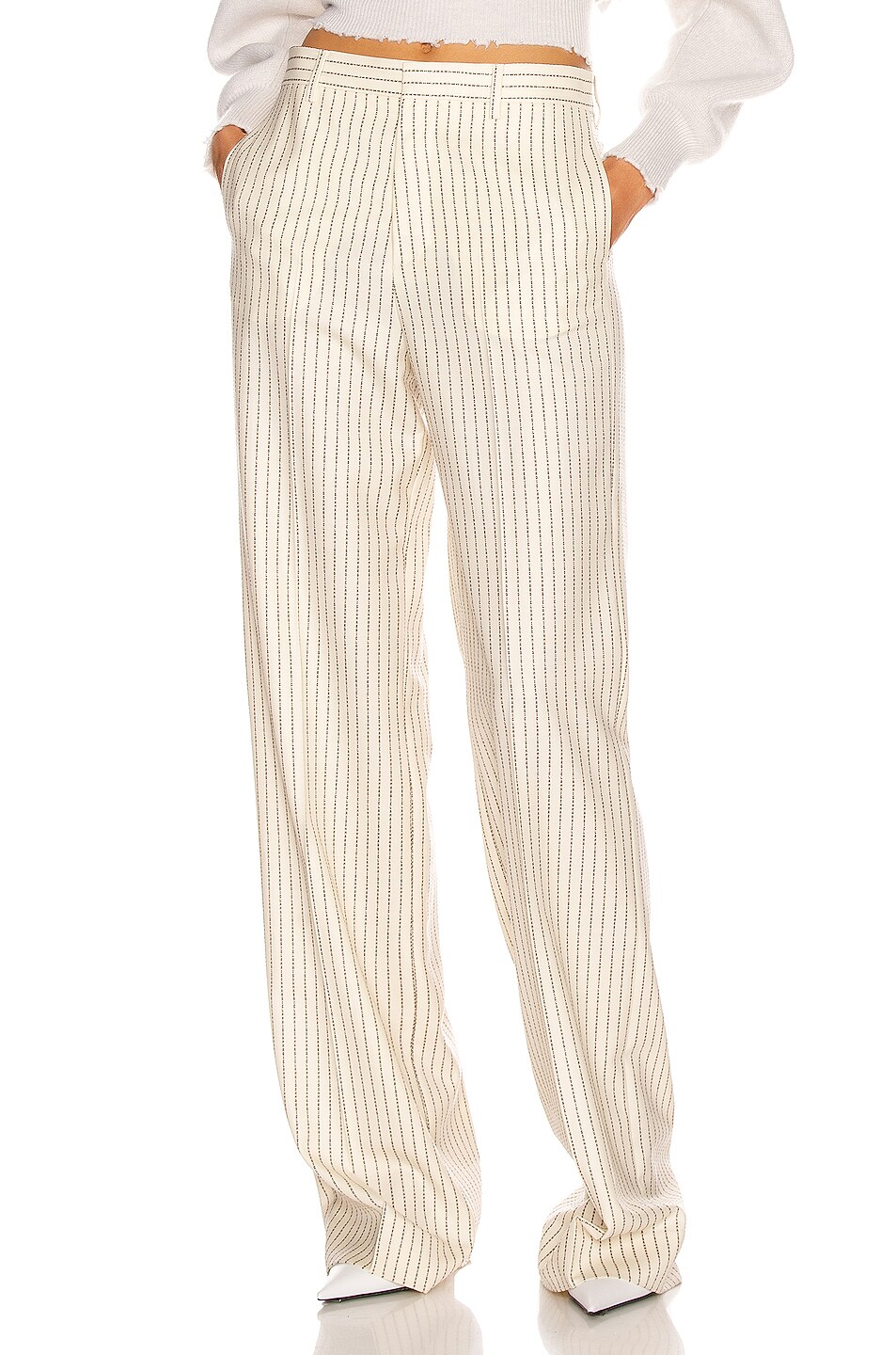 Image 1 of Maison Margiela Tailored Pant in Ivory & Black Stripe