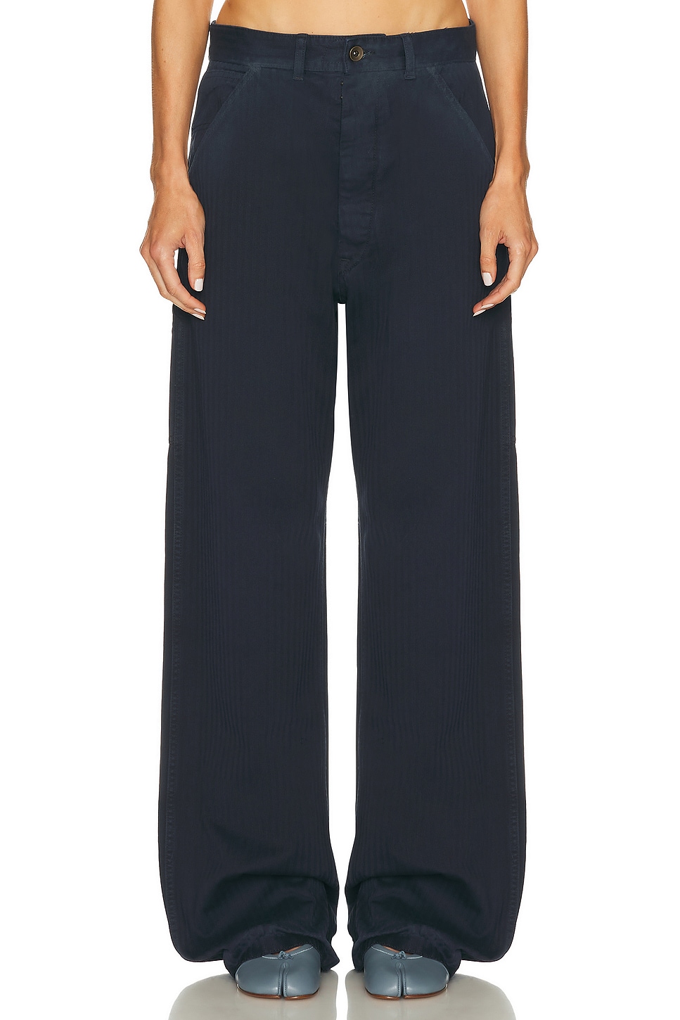Maison Margiela Wide Leg Pant In Blue