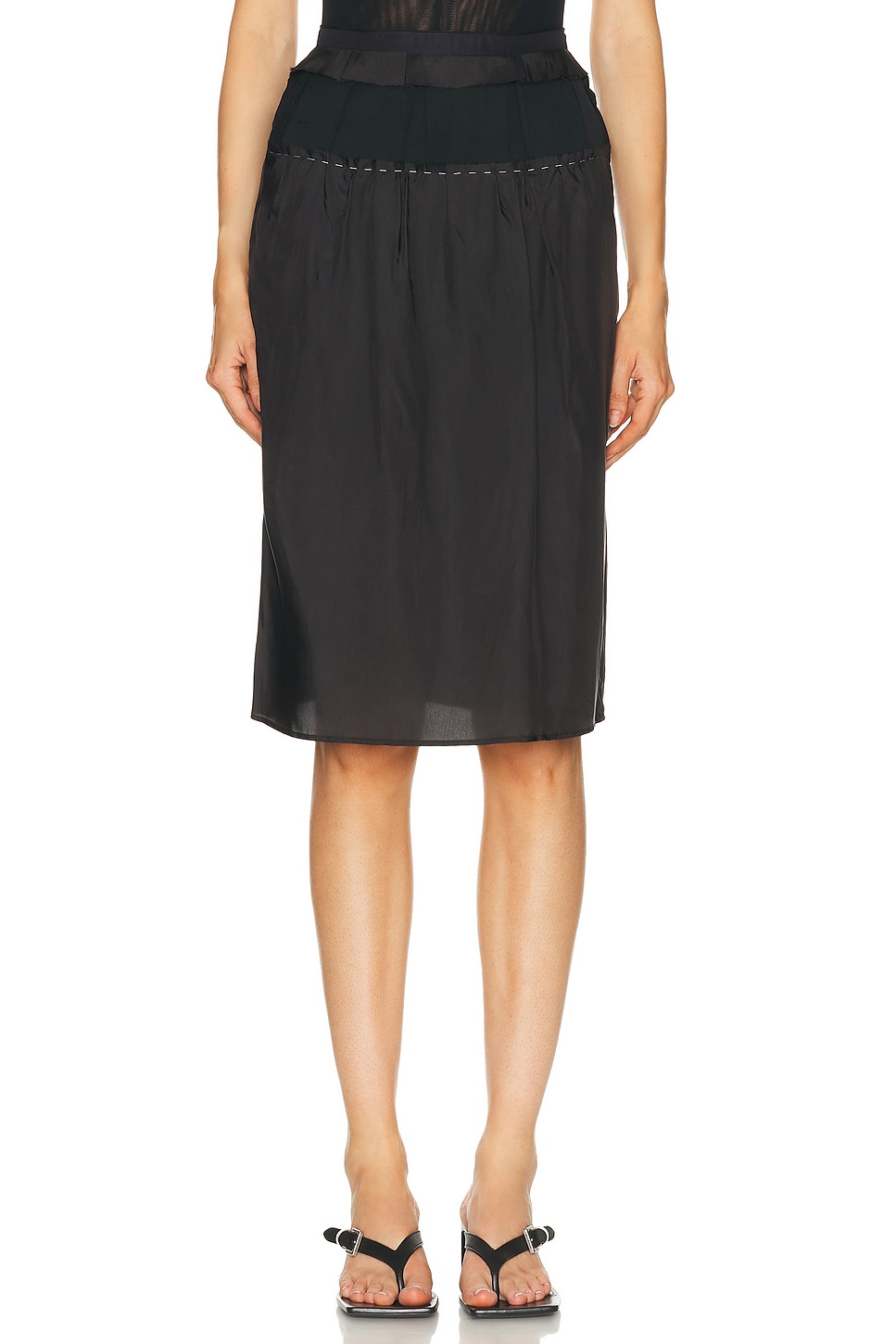 Image 1 of Maison Margiela Midi Skirt in Carbon & Black
