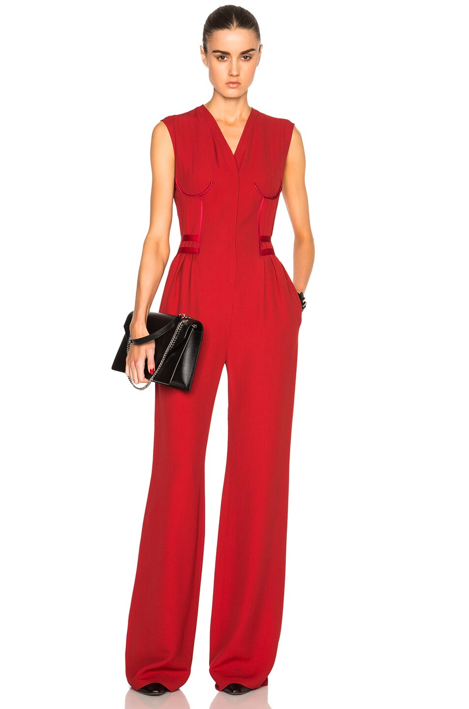 Image 1 of Maison Margiela Fluid Mixed Wool Jumpsuit in Flame