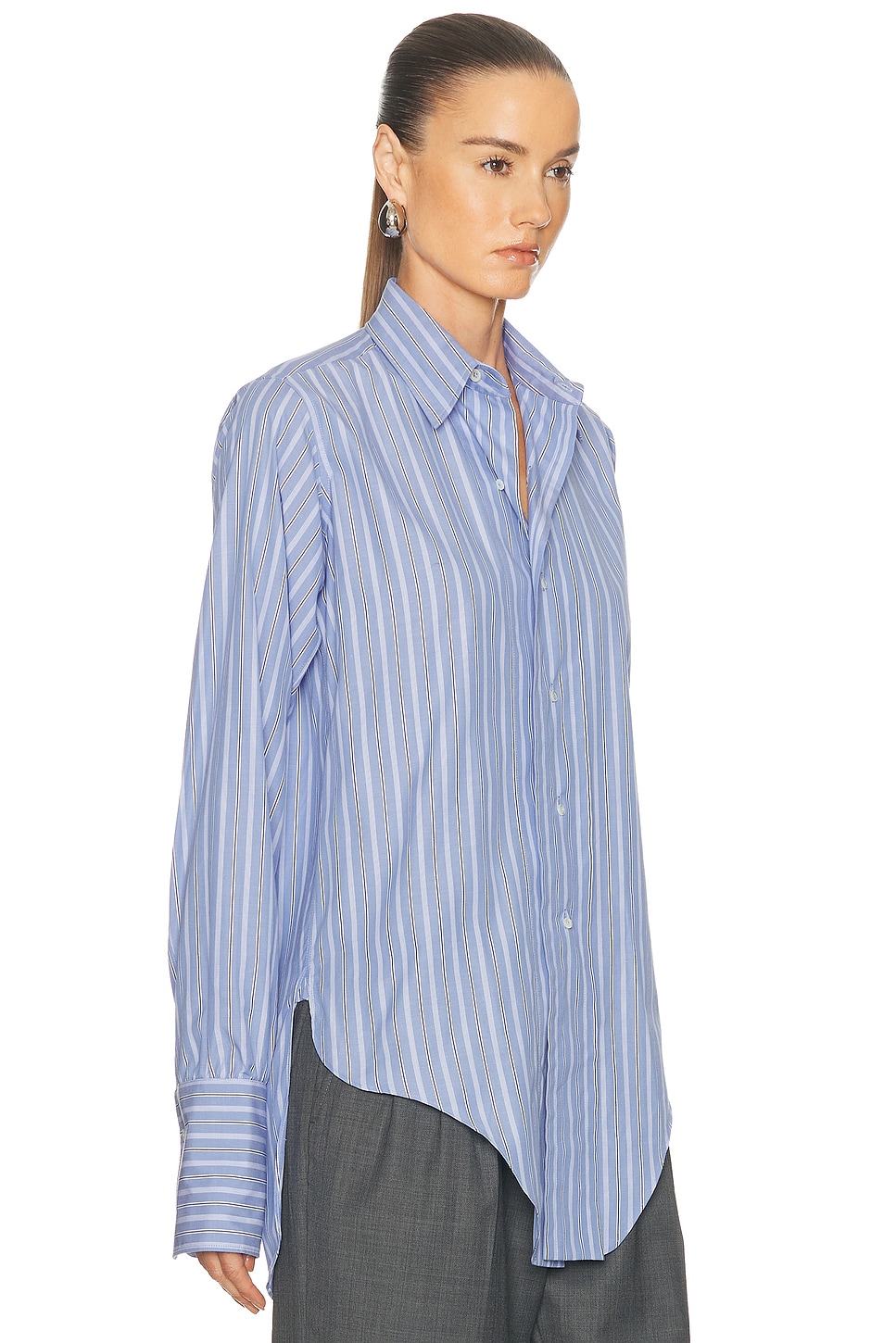Maison Margiela Long-sleeved Shirt In Blue