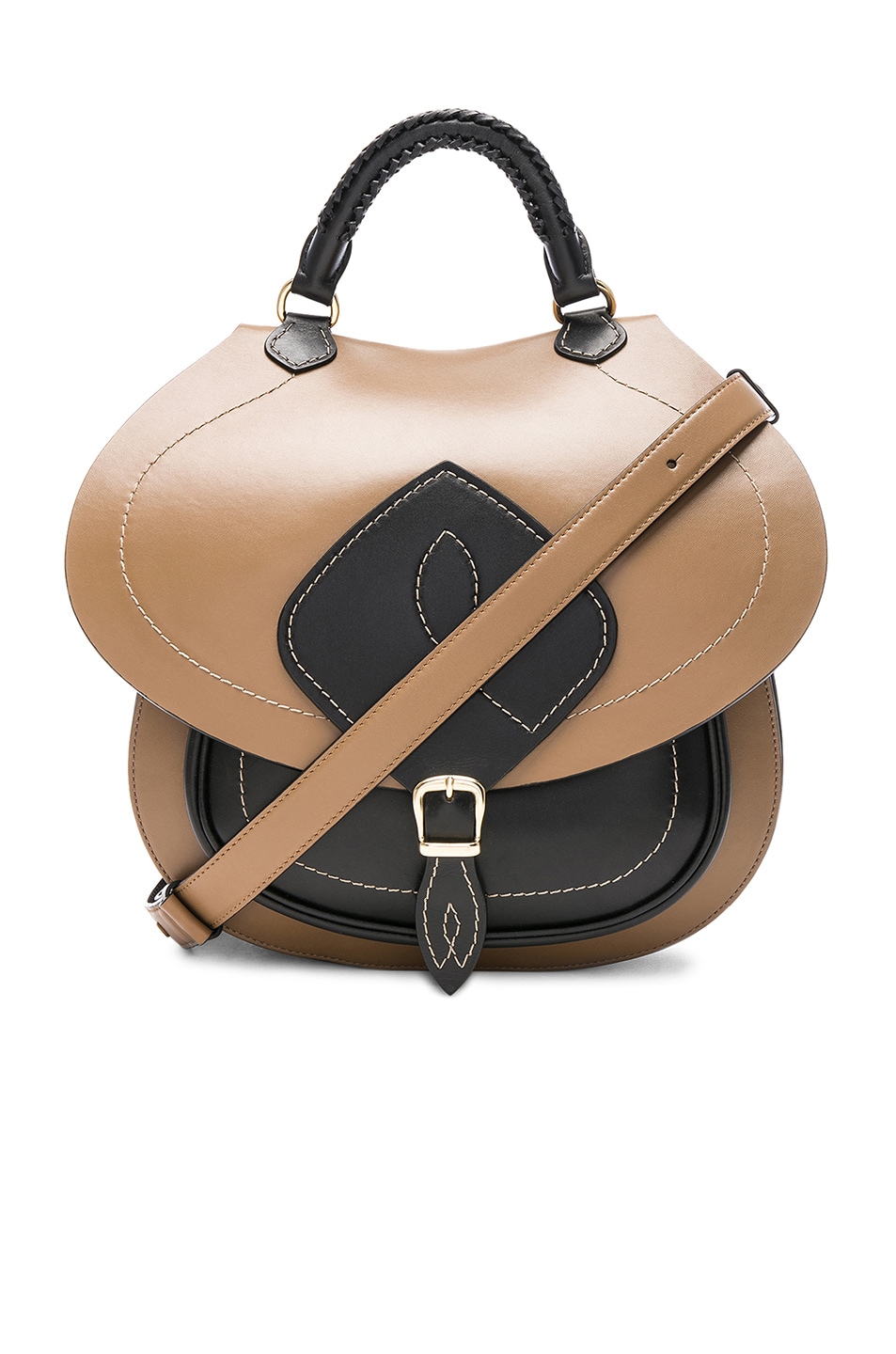 Image 1 of Maison Margiela Bicolor Leather Backpack in Black & Tobacco