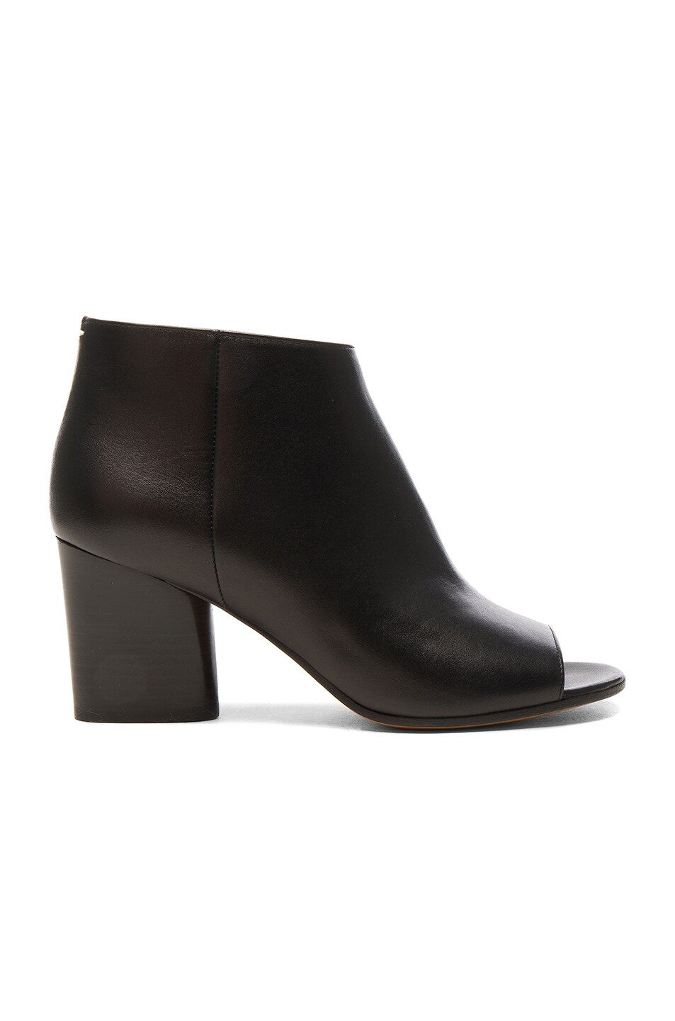 Image 1 of Maison Margiela Leather Open Toe Booties in Black