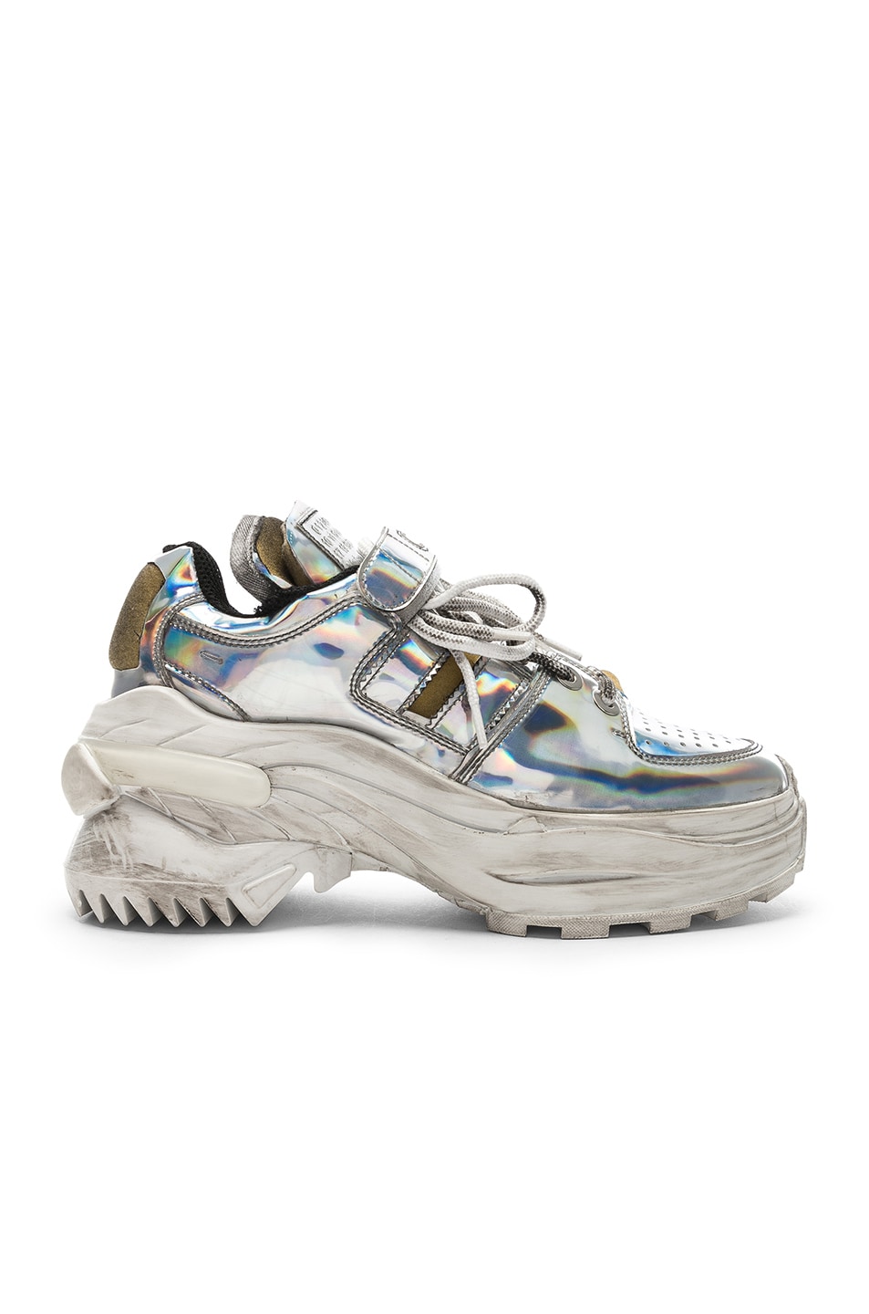 Maison Margiela Holographic Sneakers in America Silver | FWRD