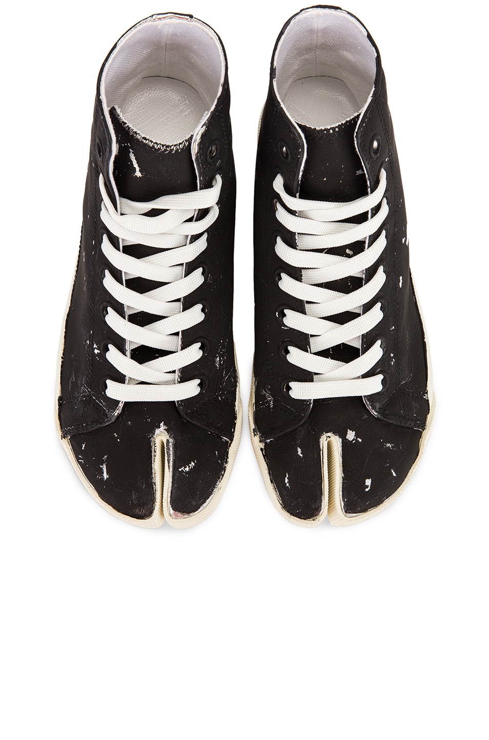 Image 1 of Maison Margiela High Top Tabi Sneakers in Black & Silver