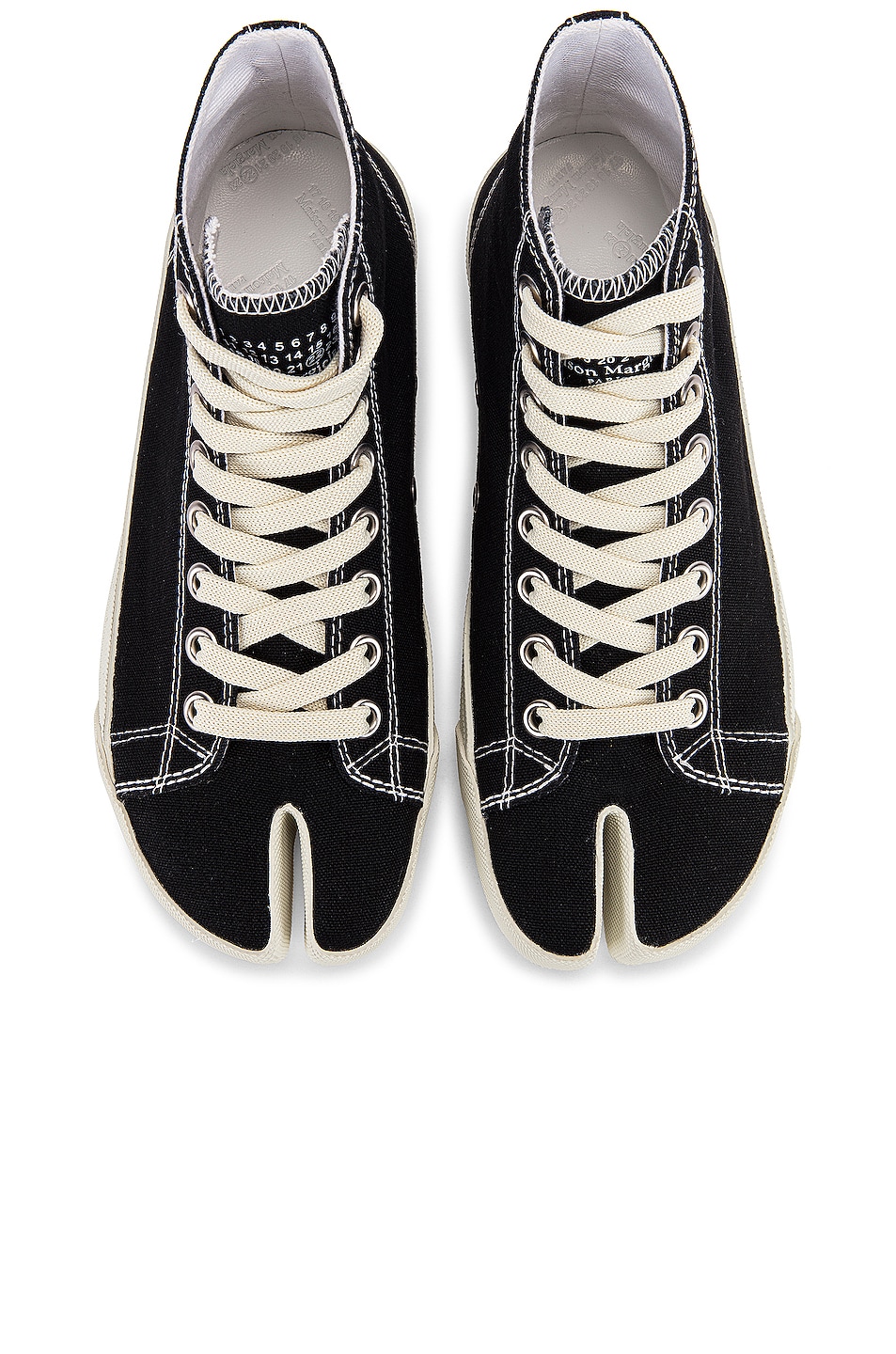 Image 1 of Maison Margiela Tabi High Top Canvas Sneakers in Black