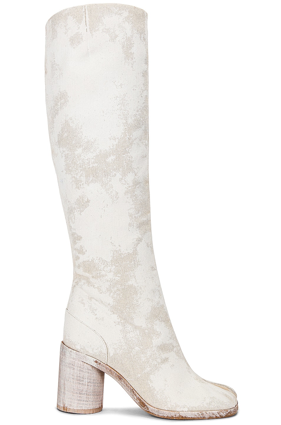Image 1 of Maison Margiela Tall Tabi Boots in White Sand & White