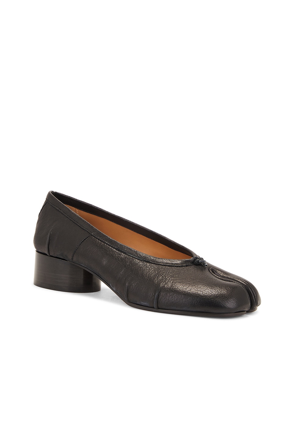 Shop Maison Margiela Tabi Ballerina Flat In Black