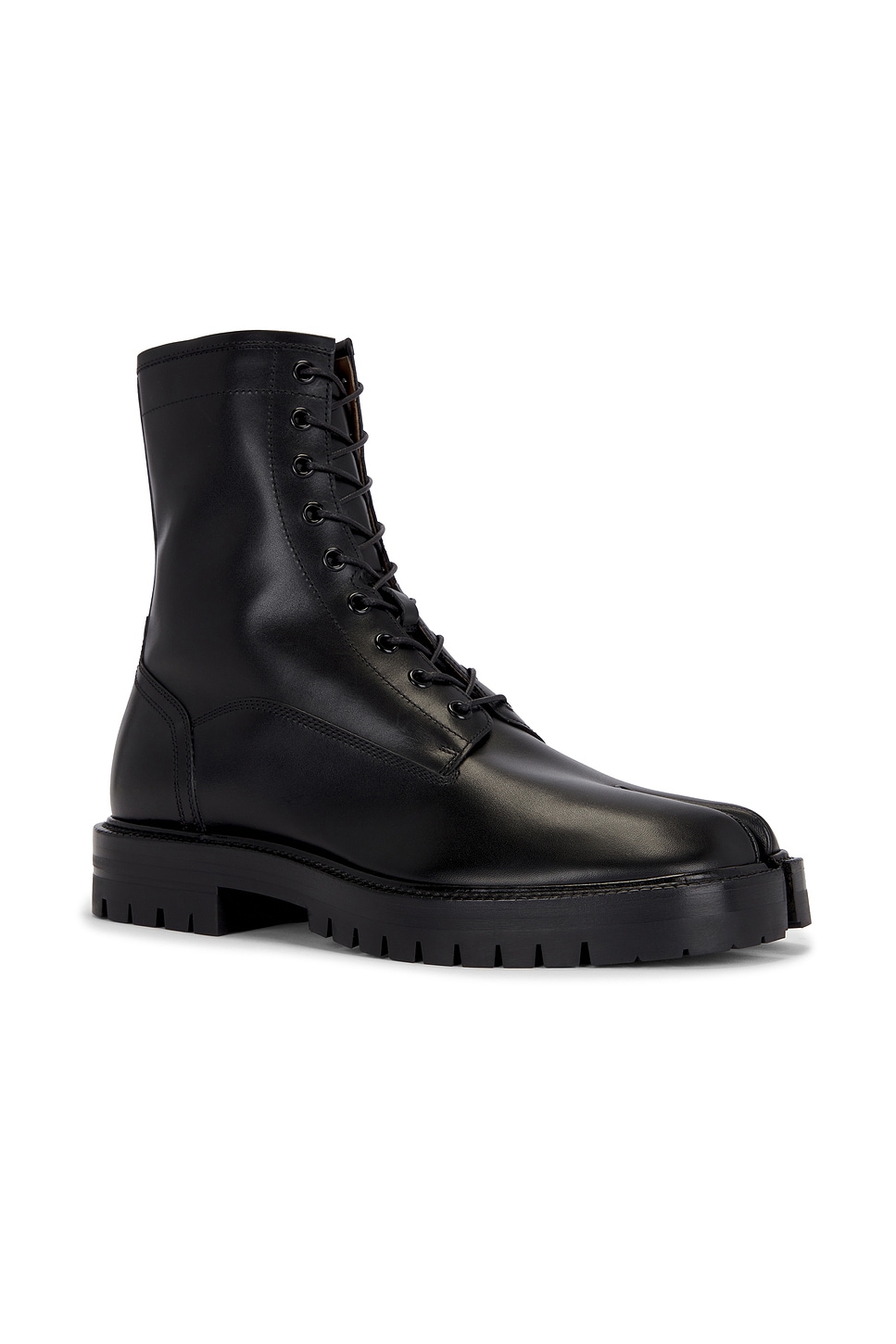 Maison Margiela Tabi Leather Ankle Boots In Black