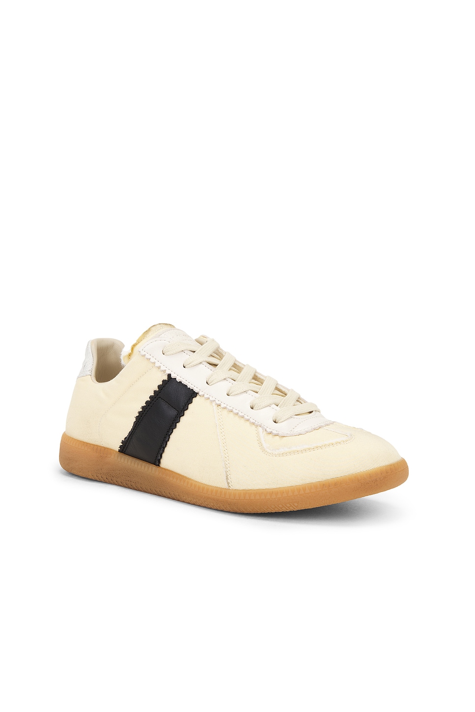 Maison Margiela Multicolor Fabric Replica Sneakers In Black Vintage & Yellow Vintage