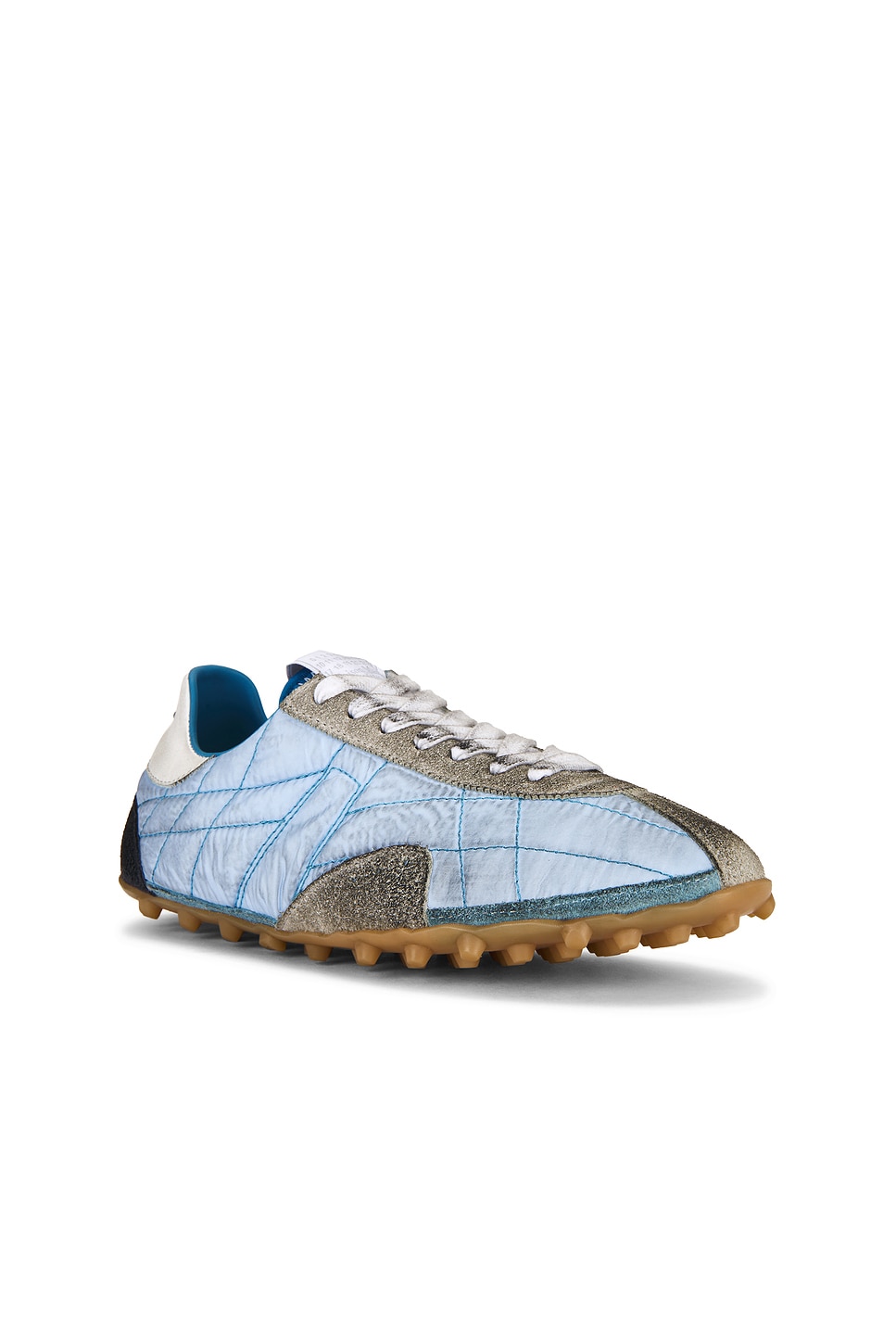 Maison Margiela Sprinter Leather And Brushed Suede-trimmed Shell Sneakers In Blue