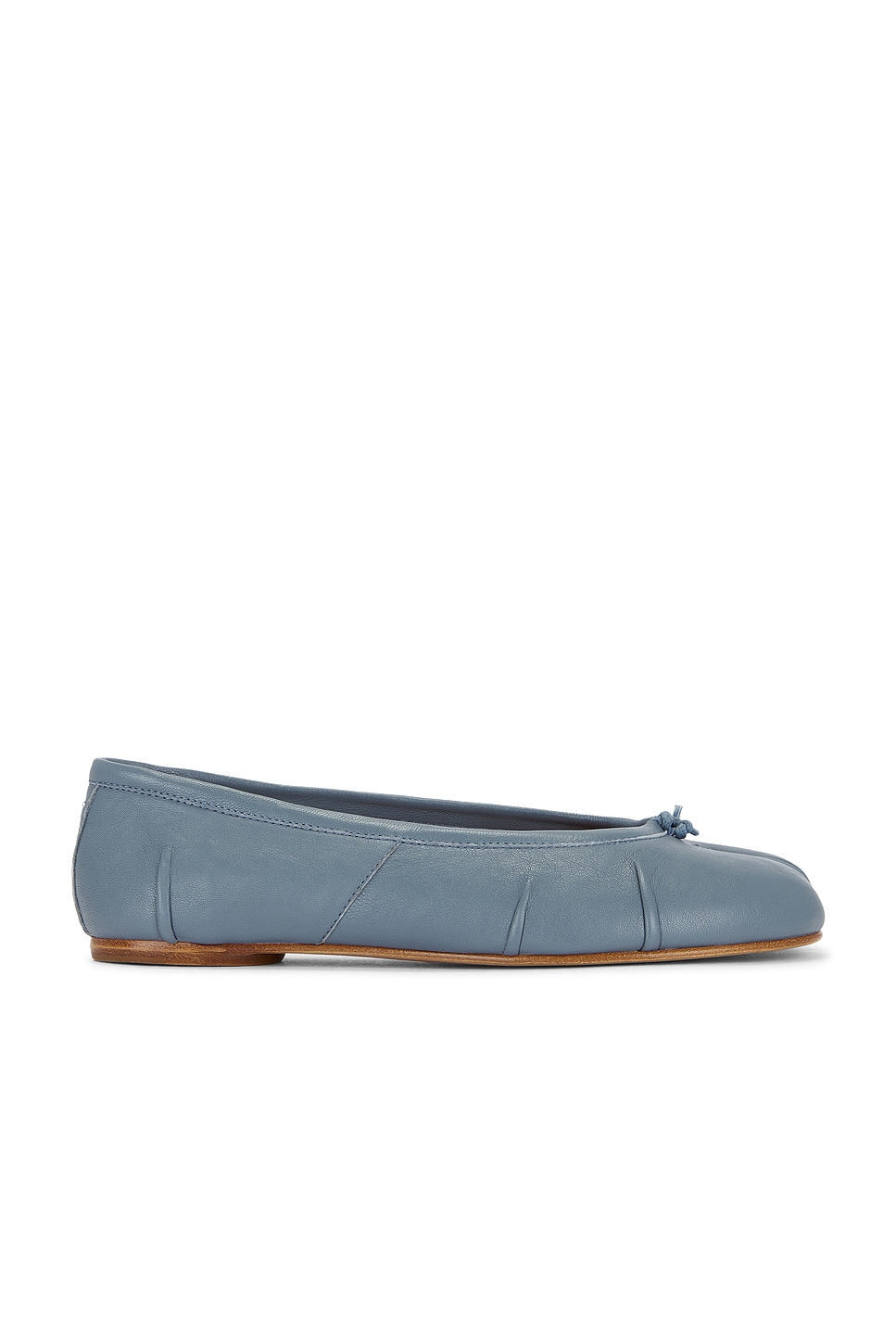 Maison Margiela Tabi Leather Ballet Flats In Blue