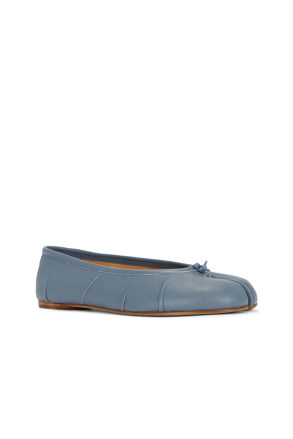 Maison Margiela Tabi Leather Ballet Flats In Blue