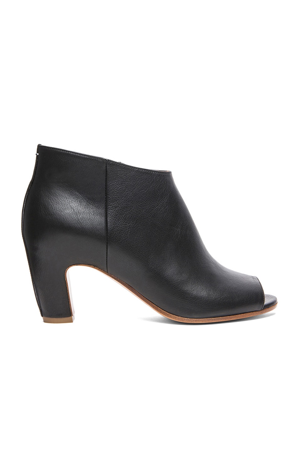Image 1 of Maison Margiela Open Toe Leather Booties in Black