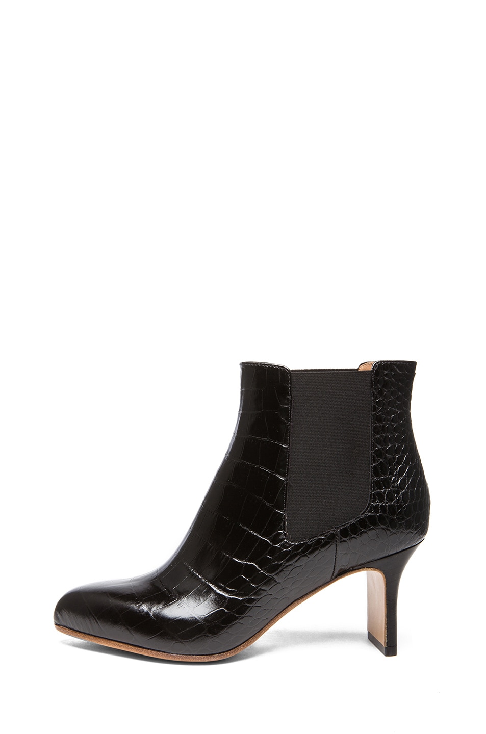 Image 1 of Maison Margiela Croc Embossed Leather Defile Booties in Black