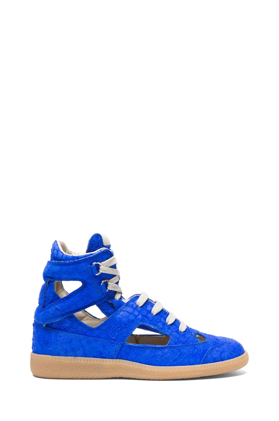 Image 1 of Maison Margiela Embossed Suede Sneakers in Blue
