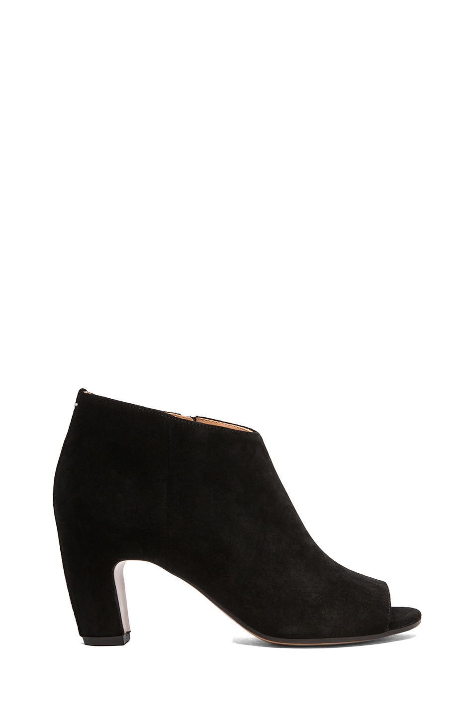 Image 1 of Maison Margiela Open Toe Suede Bootie with Curved Heel in Black
