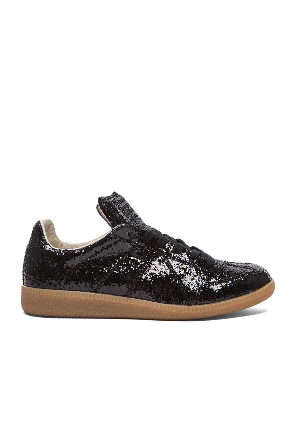 Image 1 of Maison Margiela Glitter Soft Brushed Effect Replica Sneakers in Black